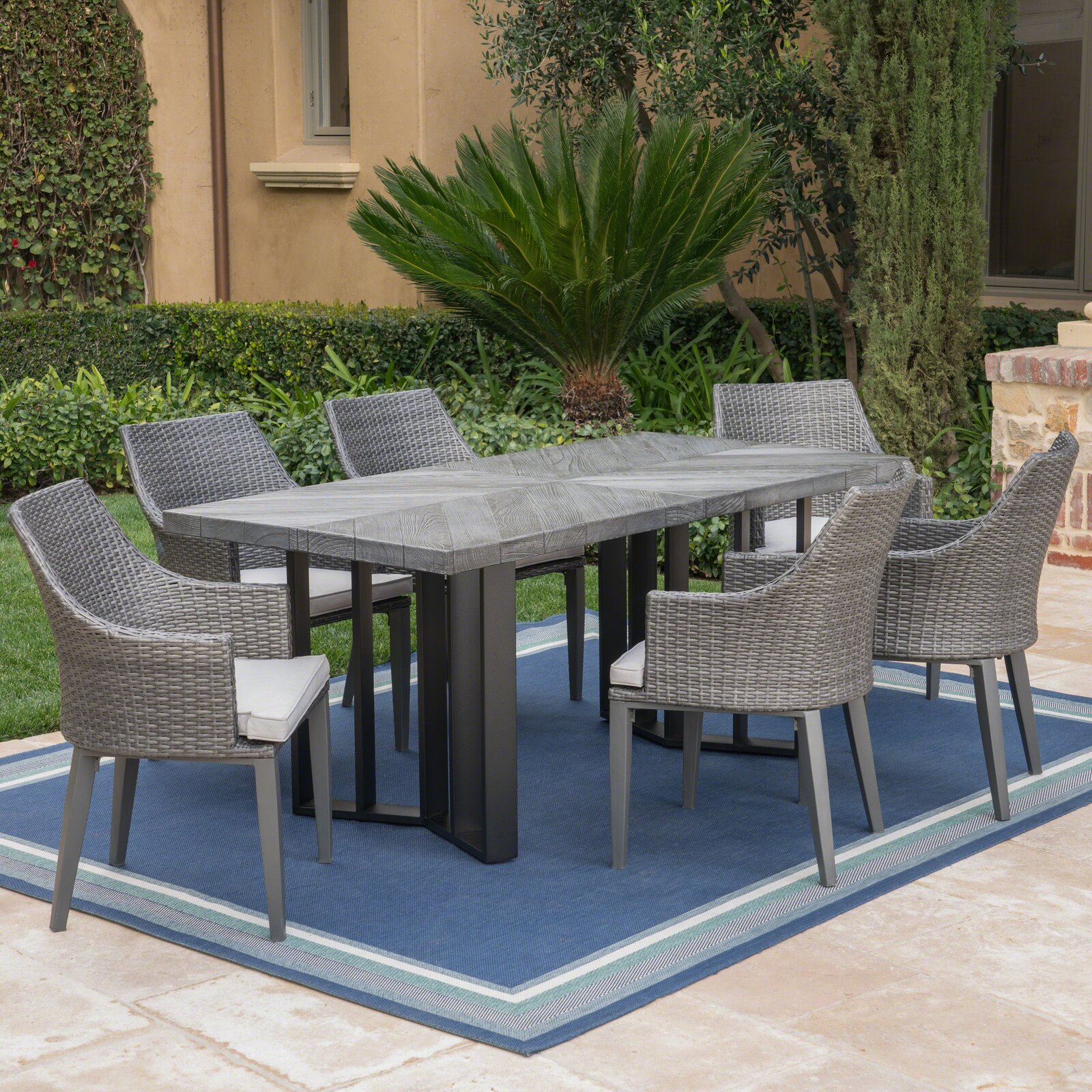 George Oliver Delann Rectangular 6 - Person Outdoor Dining Set & Reviews